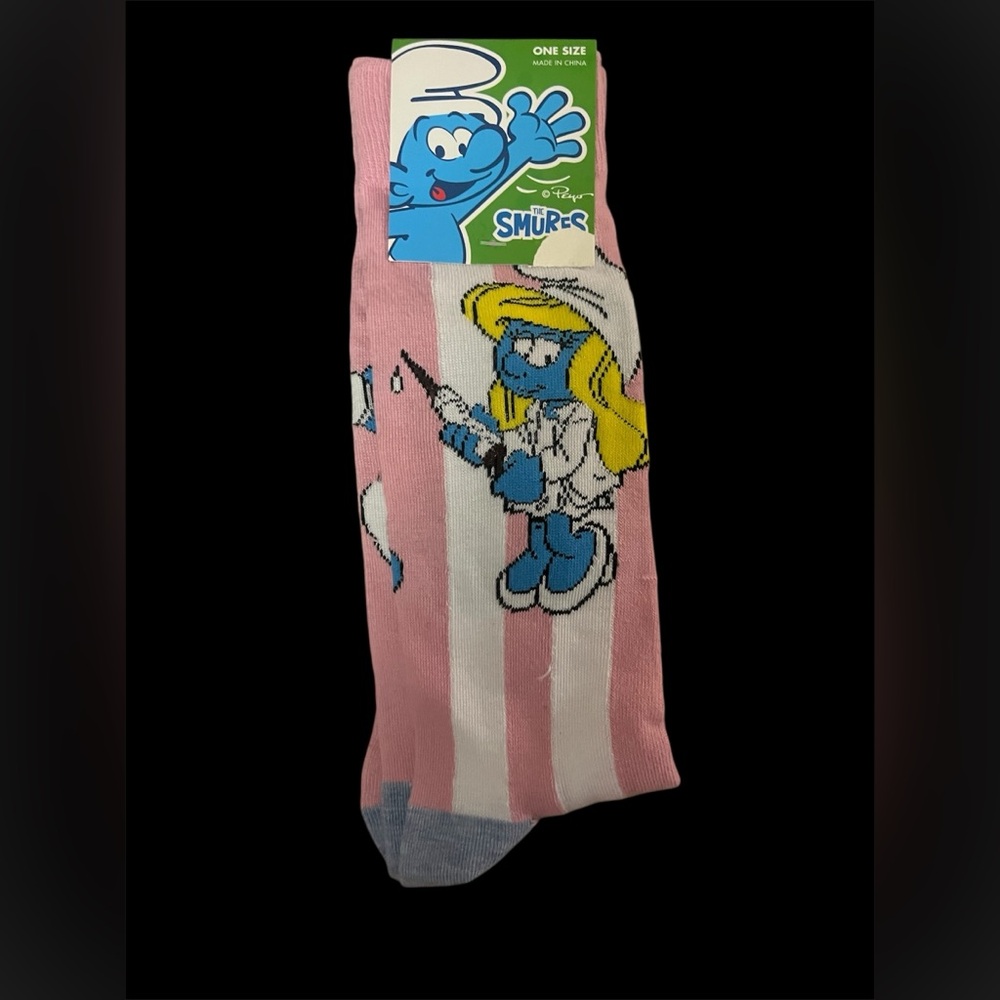 Smurfette Striped Crew Socks